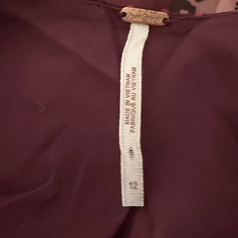 Free People Morning Light Retro Floral Mini Dress in Purple Combo. Size 12.